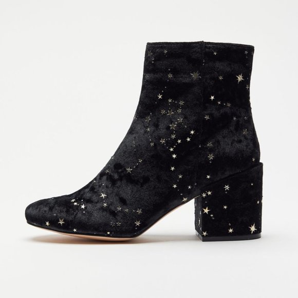 Margot Constellation Zodiac Stars Moon Velvet Boot - Picture 3 of 5